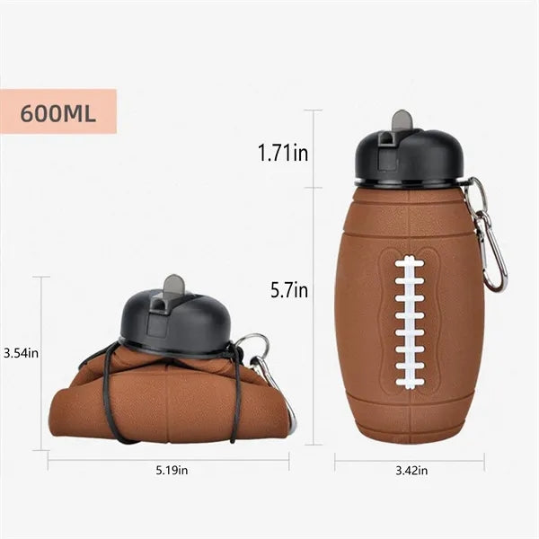 Foldable Silicone Football Water Bottle For Kids