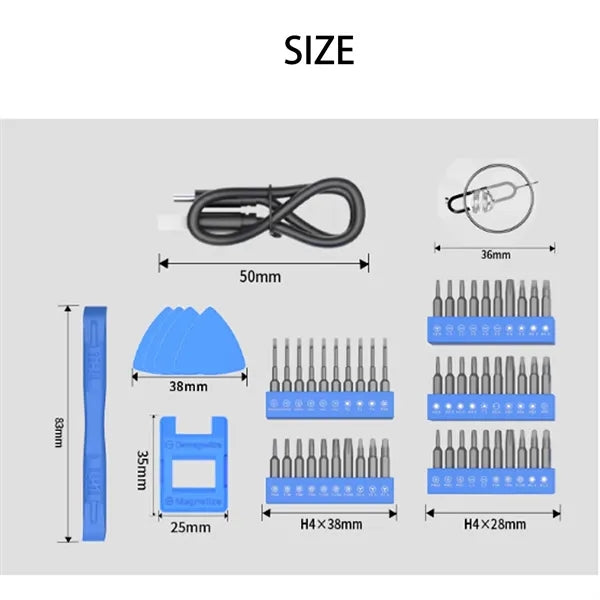 Rechargeable Electric Mini Screwdriver Pen Set With 62 Bits