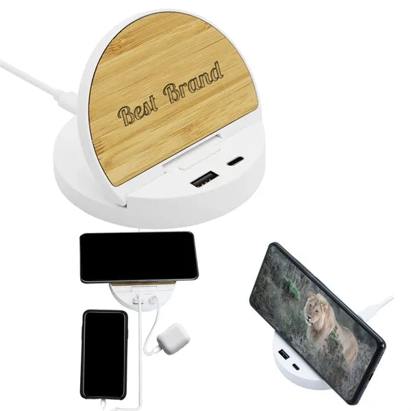 5W Bamboo Flip Wireless Charger