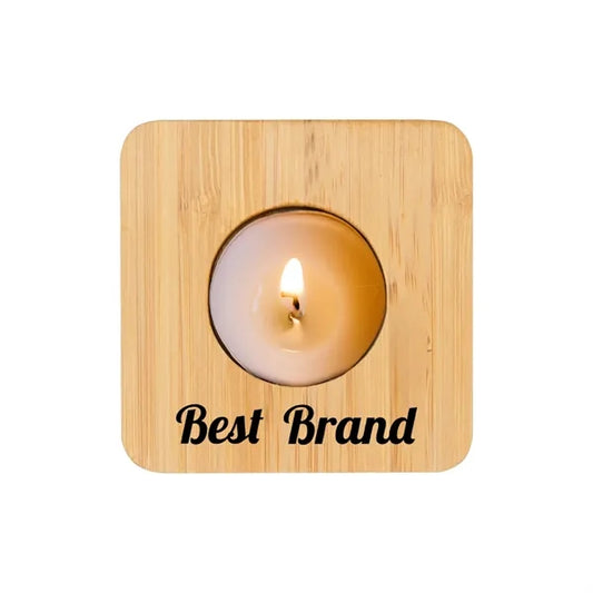 Bamboo Tea Light Candle Holder Set