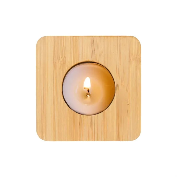 Bamboo Tea Light Candle Holder Set