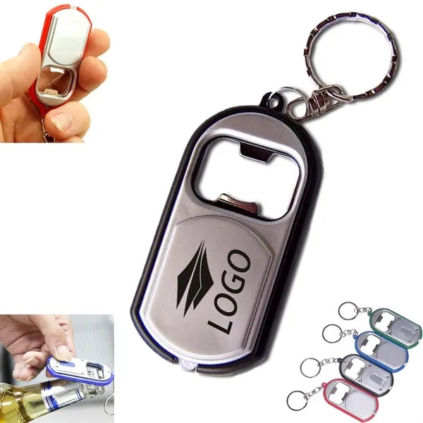 Ultra Thin Flashlight W/Bottle Opener Key Ring