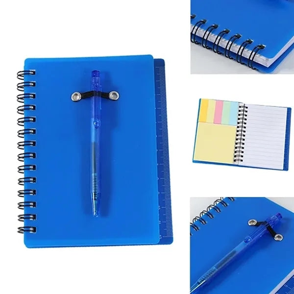 Spiral Notebook W/Pen And Sticky Notes