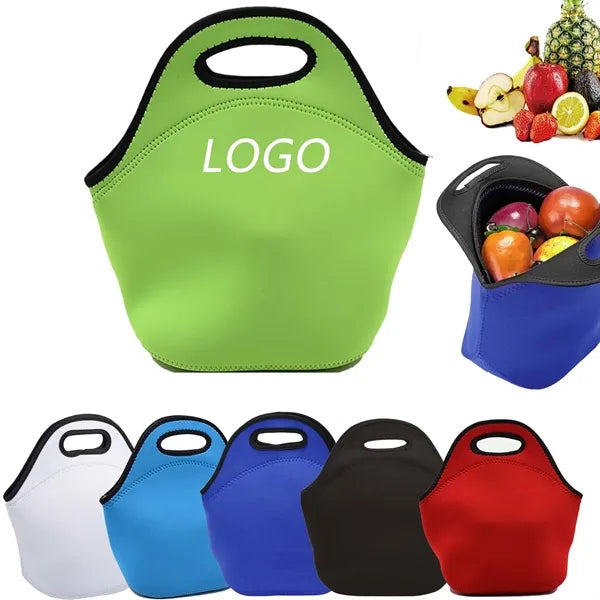 Neoprene Insulated Lunch Bag With Zipper Closure