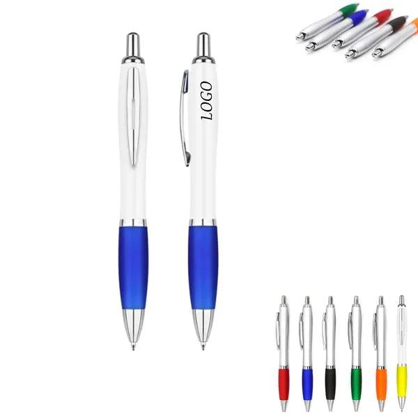 Push Action Ballpoint Pen With Metal Clip