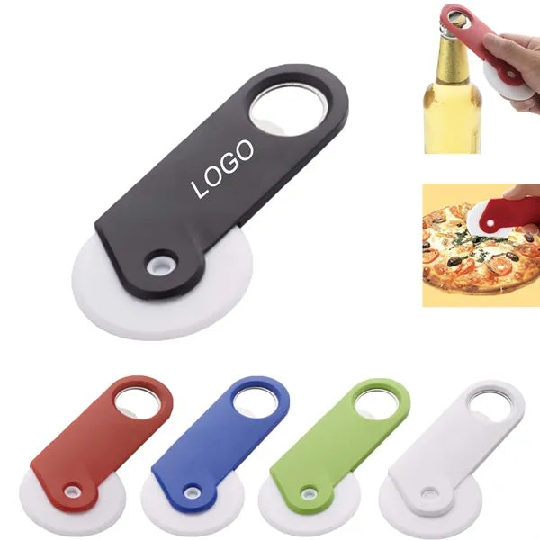 Plastic Pizza Cutter With Bottle Opener