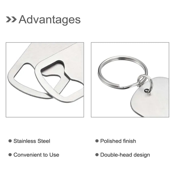 Stainless Steel Bottle Opener W/ Key Chain