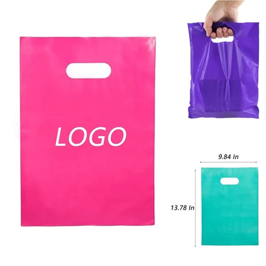 Die Cut Recyclable Reinforced Handle Plastic Bag