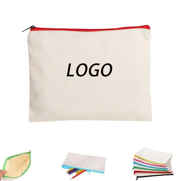 Multipurpos Canvas Pencil Pouch With Zipper