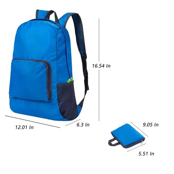 420D Polyester Foldable Backpack With Zipper