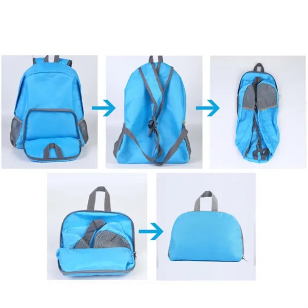 420D Polyester Foldable Backpack With Zipper