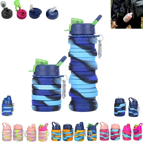 17 Oz Silicone Folding Sports Bottle