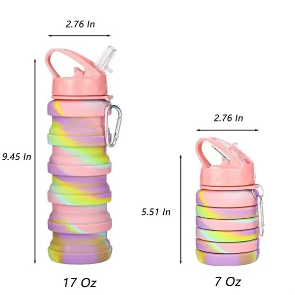 17 Oz Silicone Folding Sports Bottle