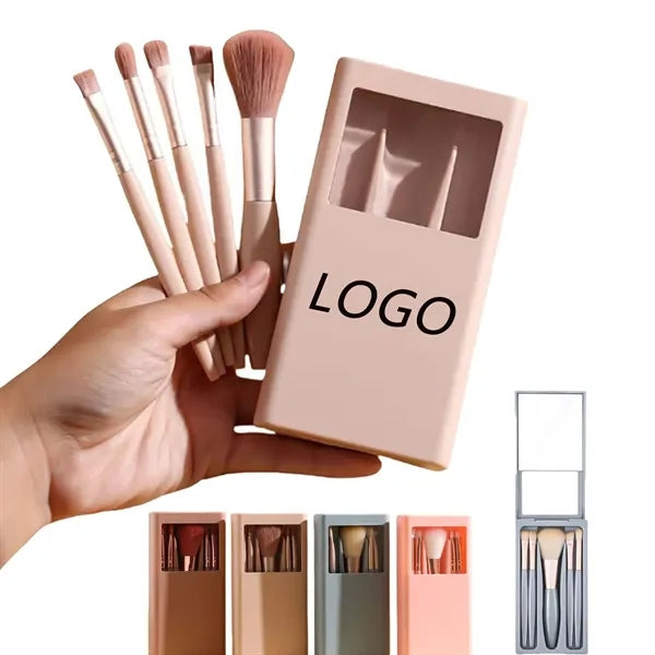 Travel Portable Makeup Brushes Set W/Mirro