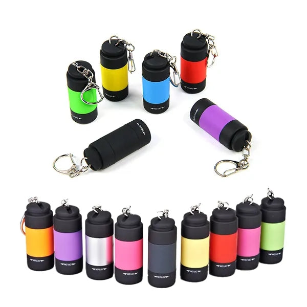 2-In-1 Mini Usb Rechargeable Flashlight Keychain
