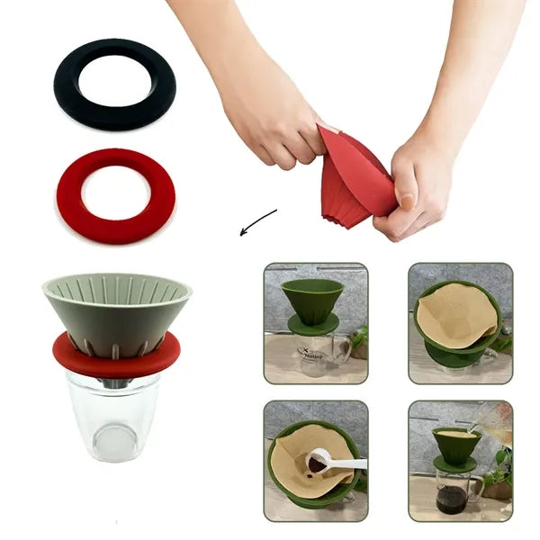 Outdoor Collapsible Silicone Coffee Filter Set
