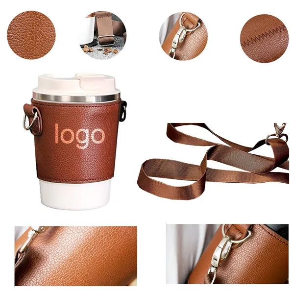 Handheld Crossbody Strap Coffee Mug Protective Case