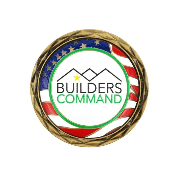 2" Challenge Coin Diamond Border w/ 3D Texture Print
