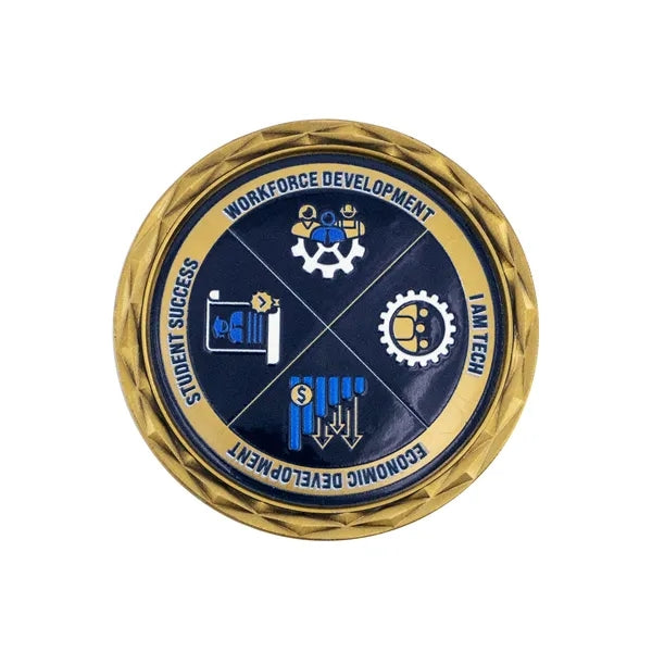 2" Challenge Coin Diamond Border w/ 3D Texture Print