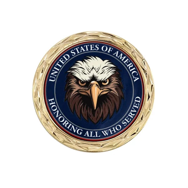 2" Challenge Coin Diamond Border w/ 3D Texture Print