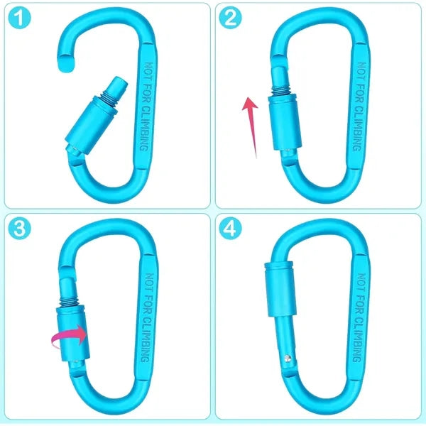 D-Shape Carabiner Keychain With Screw Lock