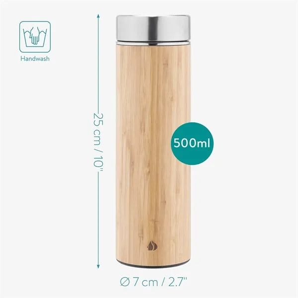 Bamboo Tea Infuser Bottle with Stainless Steel Strainer