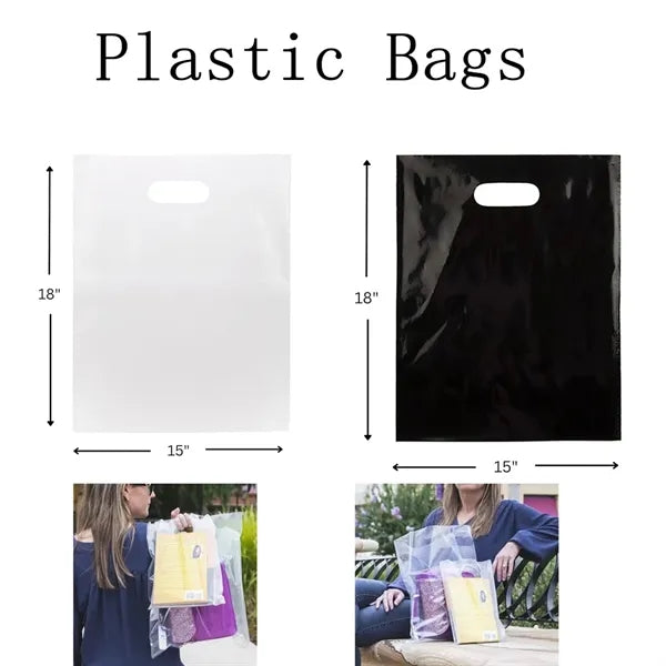 Die Cut Plastic Business Retail Store Gift Bag 15"x18