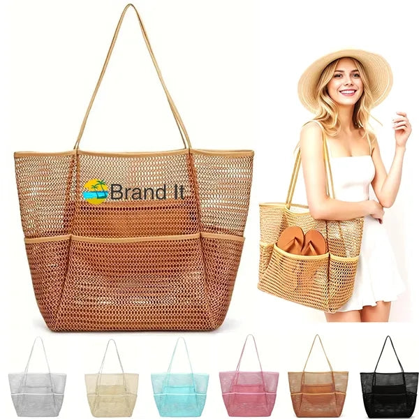 Mesh Beach Tote Bag for Women