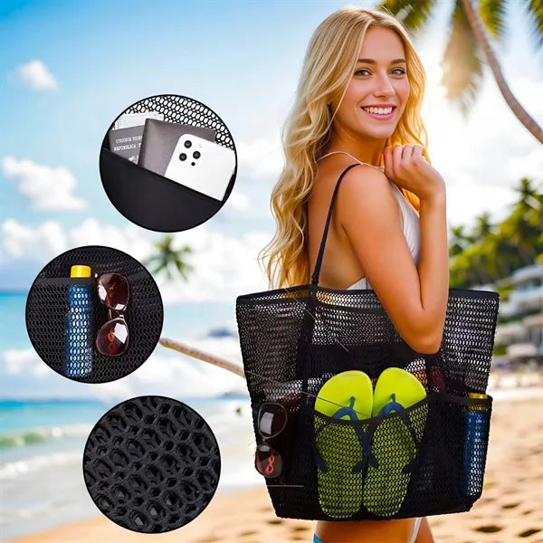 Mesh Beach Tote Bag for Women