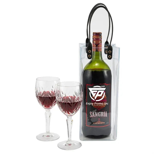 Portable Collapsible Clear Ice Wine Pouch
