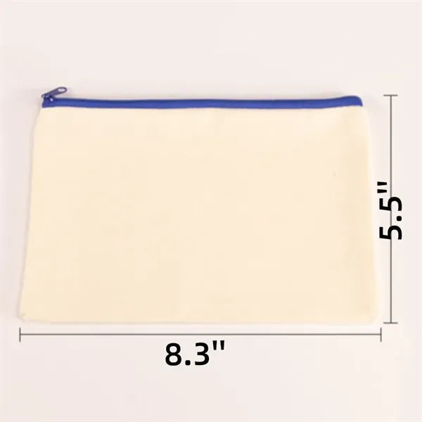 Eco Canvas Cotton Utility Pouch Cosmetic Storage Zipper Bag