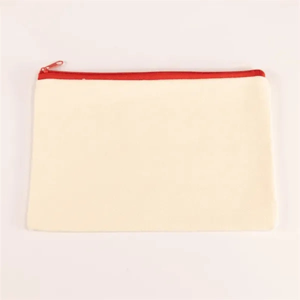 Eco Canvas Cotton Utility Pouch Cosmetic Storage Zipper Bag