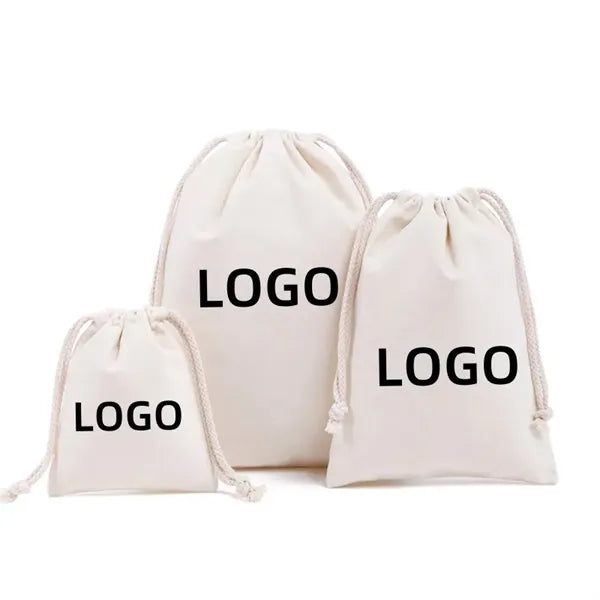 Eco Cotton Pen Cosmetic Storage Food Drawstring Bag