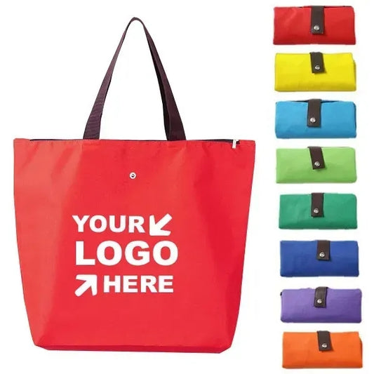 600D Polyester Foldable Grocery Tote Bag