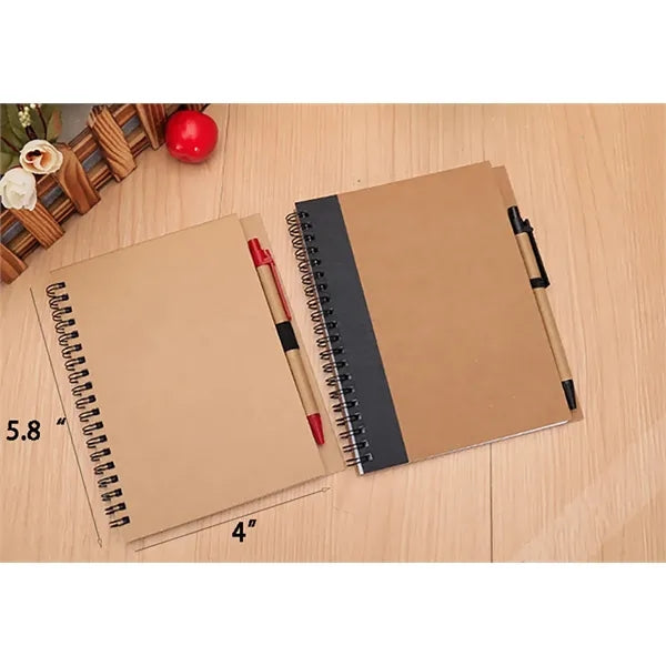 A6 Pocket Spiral Notebook w/Ballpoint Pen