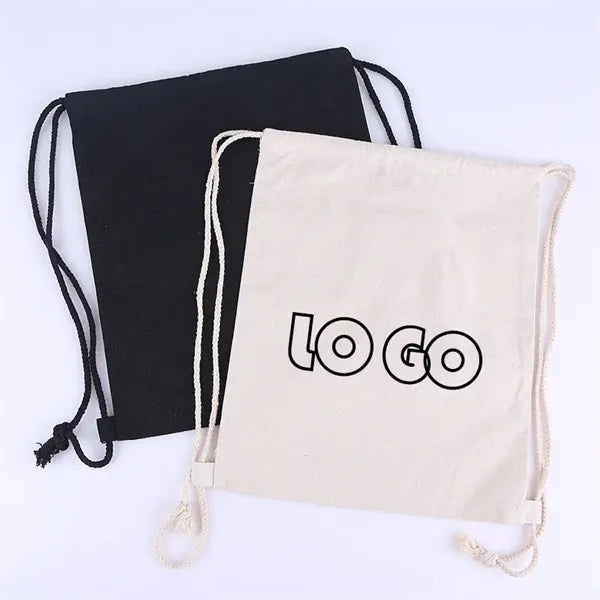 Eco Cotton Canvas Drawstring Bag Backpack 14"x18"