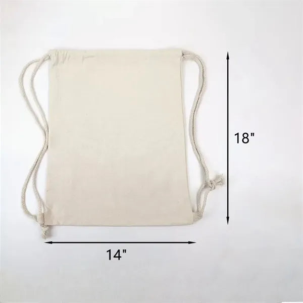 Eco Cotton Canvas Drawstring Bag Backpack 14"x18"