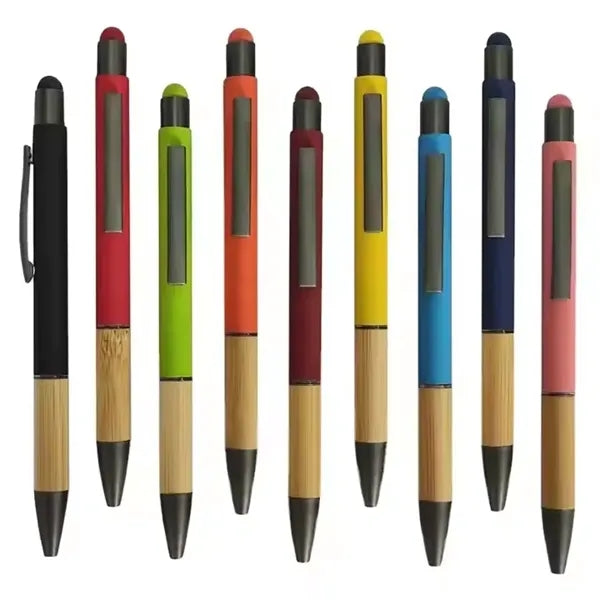 Bamboo Soft Touch Rubber Metal Pen