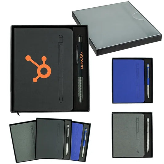 7.5" X 6-5/8" Notebook with Soft Touch Aluminum Pen