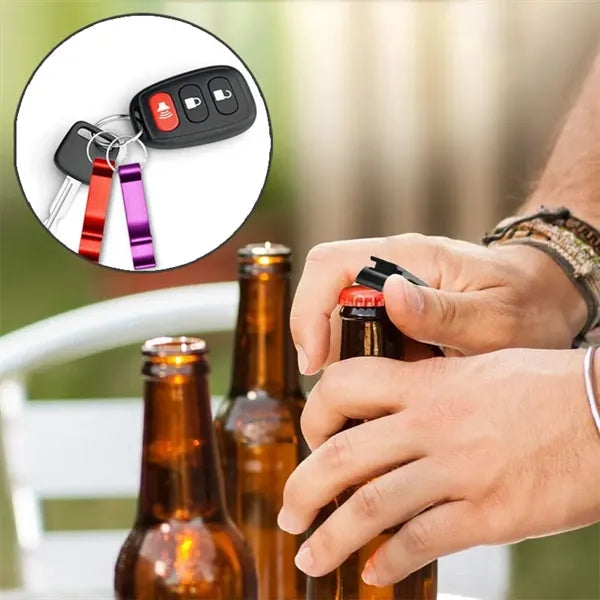 2-in-1 Custom Aluminum Alloy Matte Bottle Opener Keychain