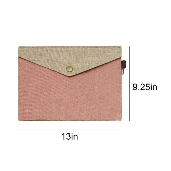 A4 Cotton Linen Blended Fabric Envelope Bag
