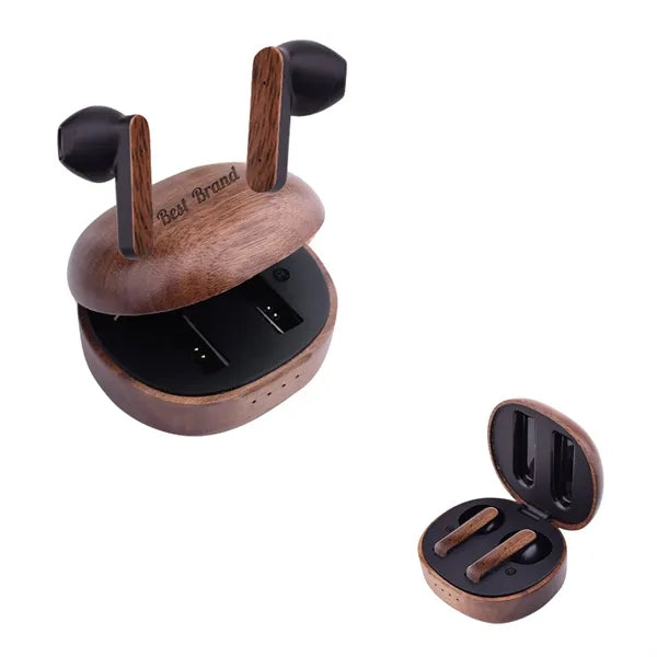 Bamboo Wood Wireless Earphones