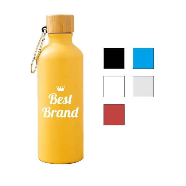 25 Oz Aluminum Bike Bottle Bamboo Lid