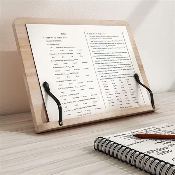 Wood Book Stand For Reading,Adjustable Holder Tray
