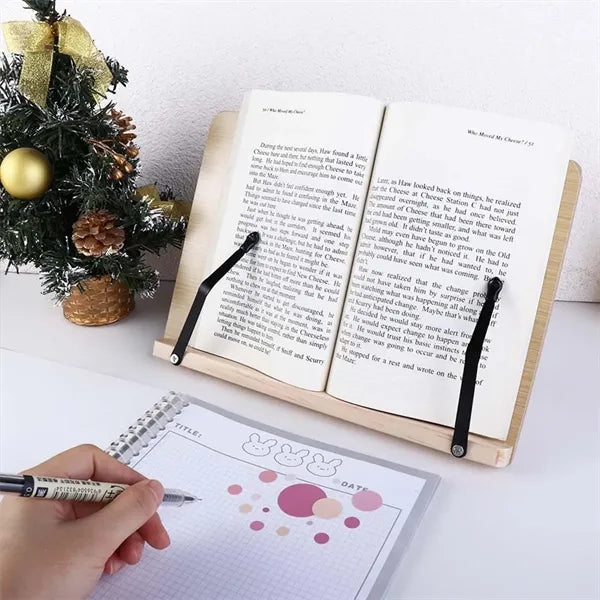 Wood Book Stand For Reading,Adjustable Holder Tray