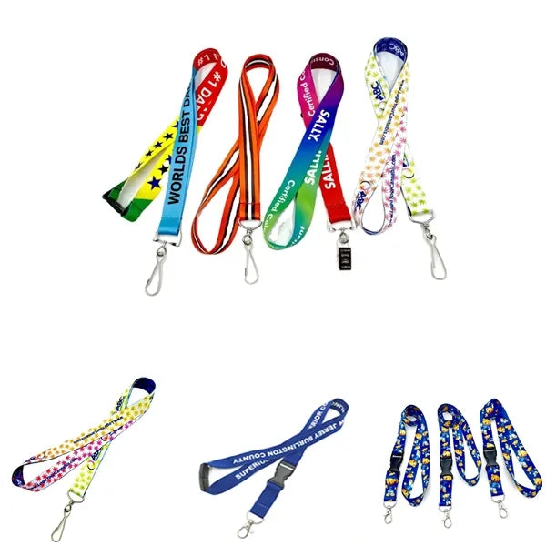 Dye Sublimation Lanyards w/Safety Break and J-hook Clip