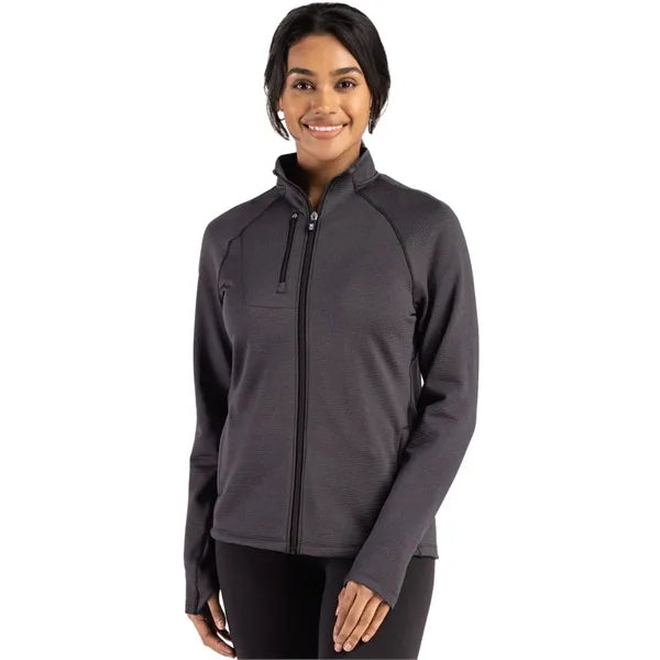 Cutter & Buck Peshastin Recycled GridFleece Womens Full Z...