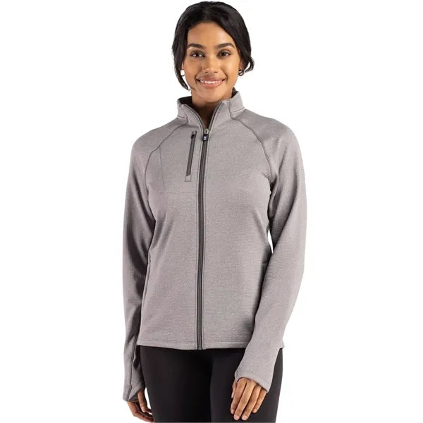 Cutter & Buck Peshastin Recycled GridFleece Womens Full Z...