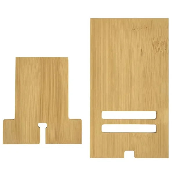Folding Bamboo Phone Stand with Adjustable Height