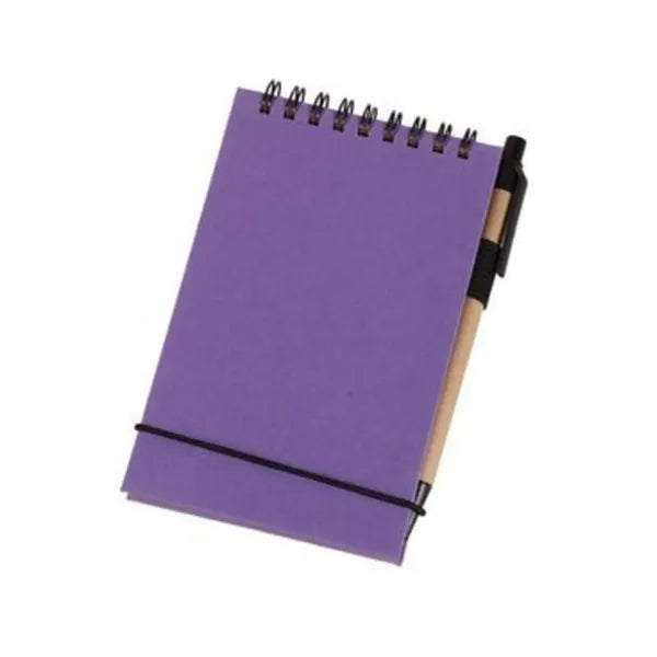 Kraft Paper Spiral Note Pad With Pen